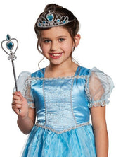 NessiWorld Frozen Elsa Blue Heart Crown and Blue Wand Set Kids Size